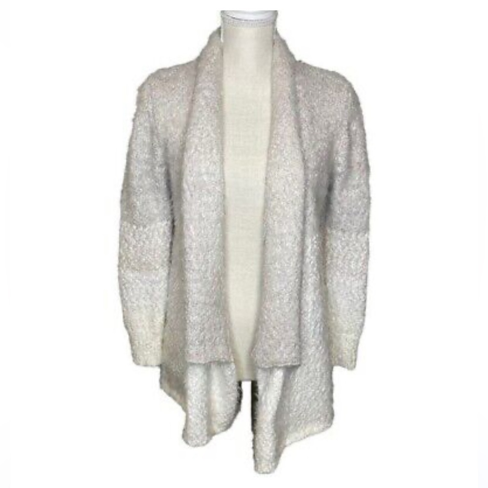 Cupio Ombre Eyelash Fuzzy Warm Open Front Cardigan